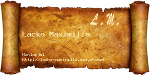 Lacko Maximilla névjegykártya