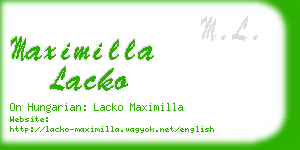 maximilla lacko business card